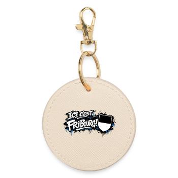 ICI C'EST FRIBOURG - Round Keyring - oyster - Front