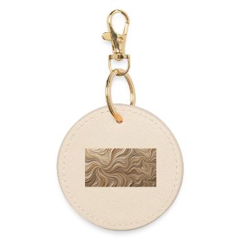 Desert Ripple Sandscape - Round Keyring - oyster - Front