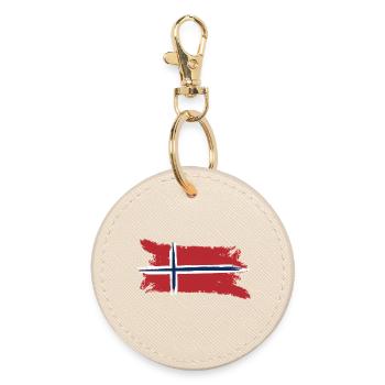Norway Flag Scandinavia - Round Keyring - oyster - Front