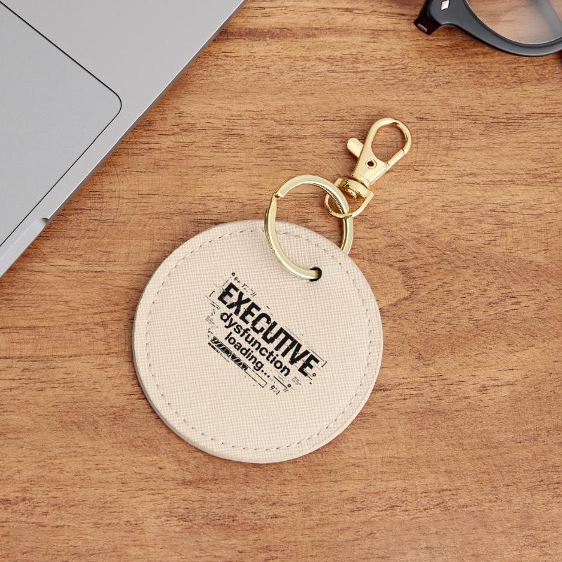 Executive Dysfunction Loading ADHD Humor Design Round Keyring