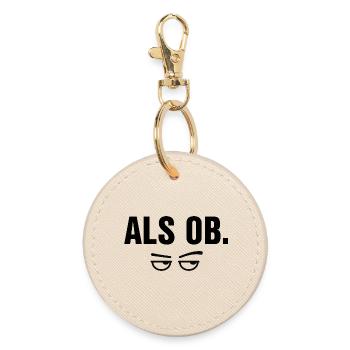 As if funny sarcasm irony saying with eyes - Round Keyring - oyster - Front