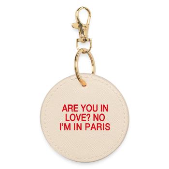 In Love No I'm In Paris | Travel Humor France - Round Keyring - oyster - Front