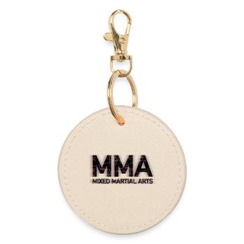 Mixed Martial Arts MMA - Round Keyring - oyster - Front