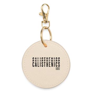 Calisthenics – Bodyweight Athlete - Round Keyring - oyster - Front