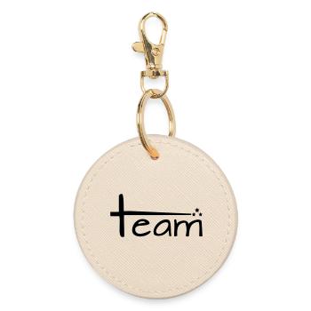 Team Style mit Sternen - Runder Schlüsselanhänger - Auster - Vorne