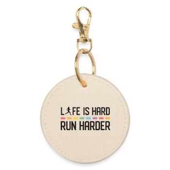 La vie est dure. Courez plus fort. - Porte-clés rond - huître - Devant