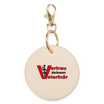 Veterinär Vertrauen - Tierarztmotiv - Runder Schlüsselanhänger - Auster - Vorne