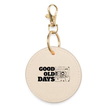 good old days cassette white - Round Keyring - oyster - Front