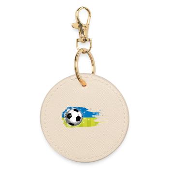 Football - Bleu Vert - Conception de coup de pinceau - Porte-clés rond - huître - Devant