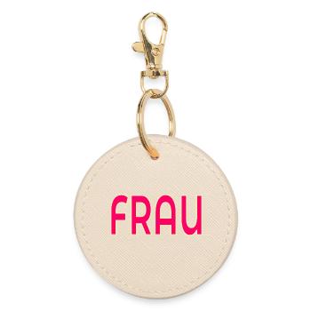 SCHRIFTZUG FRAU - Runder Schlüsselanhänger - Auster - Vorne