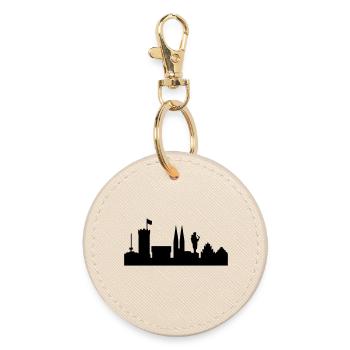 Bielefeld Skyline - Runder Schlüsselanhänger - Auster - Vorne