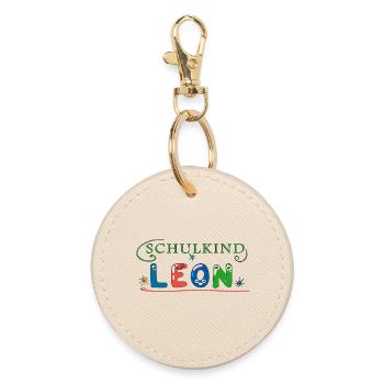Schoolchild Leon - Round Keyring - oyster - Front