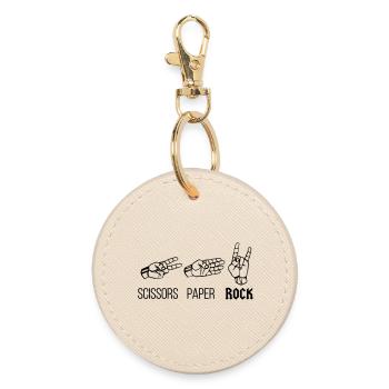Siccors Paper Rock - Heavy Rock Edition - Round Keyring - oyster - Front