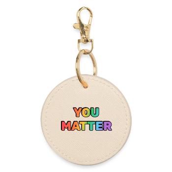 You Matter Regenbogen-Verlaufstext - Runder Schlüsselanhänger - Auster - Vorne