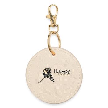 Eishockey Action Illustration - Round Keyring - oyster - Front