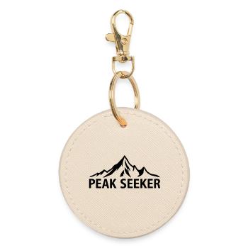 Peak Seeker Berge Alpin - Runder Schlüsselanhänger - Auster - Vorne