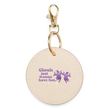 Halloween Festive Ghosts - Round Keyring - oyster - Front