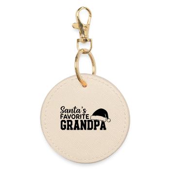 Santa's Favorite Grandpa - Runder Schlüsselanhänger - Auster - Vorne