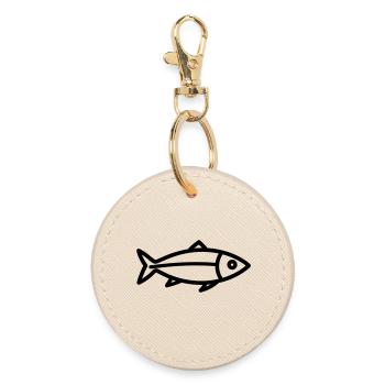 herring - Round Keyring - oyster - Front