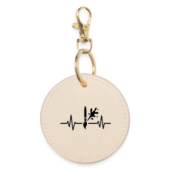 Rouleau à peinture Heartbeat Line DIY Painter Design - Porte-clés rond - huître - Devant