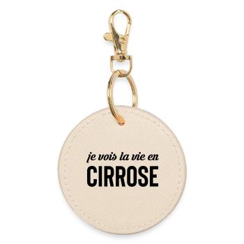 I see life in cirrosis - alcohol - Round Keyring - oyster - Front