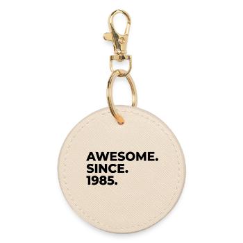 Awesome since 1985 | Birthday | Gift - Round Keyring - oyster - Front
