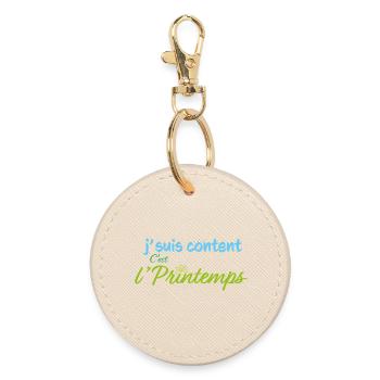 It's spring - Round Keyring - oyster - Front