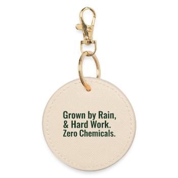 Sustainable Horticulture Sayings Regenerative Agriculture - Round Keyring - oyster - Front