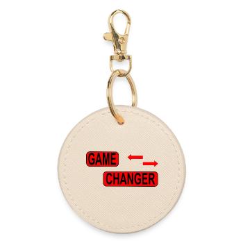 Game Changer / Veränderung / Statement - Runder Schlüsselanhänger - Auster - Vorne