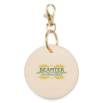 Civil servant Stolz: Service by the book - Round Keyring - oyster - Front