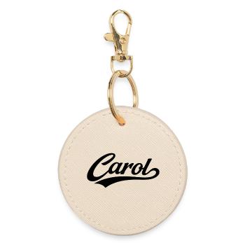 Carol name first last family gifts  - Round Keyring - oyster - Front