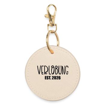 Hochzeit Verlobung 2026 - Runder Schlüsselanhänger - Auster - Vorne