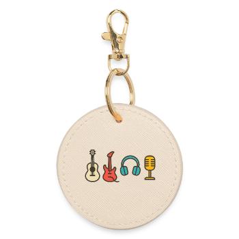 Notes musicales : Cadeau de conception rythmique et rythmique - Porte-clés rond - huître - Devant