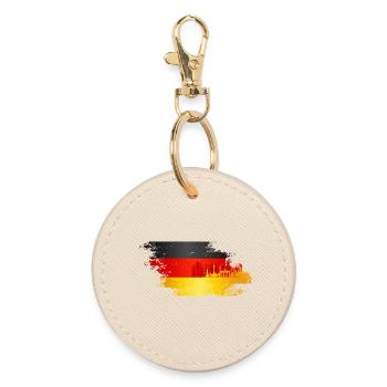 Germany Fan Flag - Round Keyring - oyster - Front