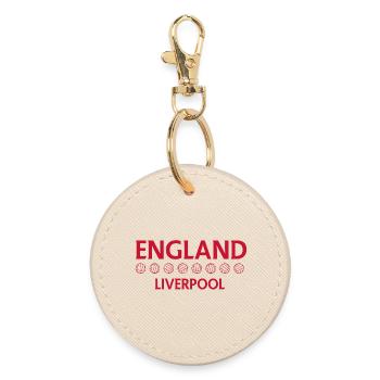 England Liverpool Vintage Football - Runder Schlüsselanhänger - Auster - Vorne