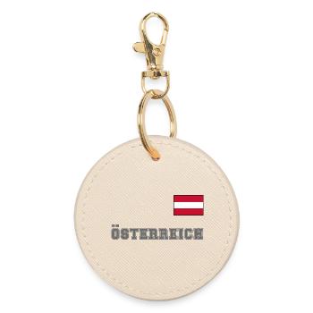 ÖSTERREICH Trikot Look - Flagge Fahne auf Brust - Runder Schlüsselanhänger - Auster - Vorne