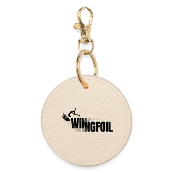 SCHRIFTZUG WINGFOIL - Runder Schlüsselanhänger - Auster - Vorne