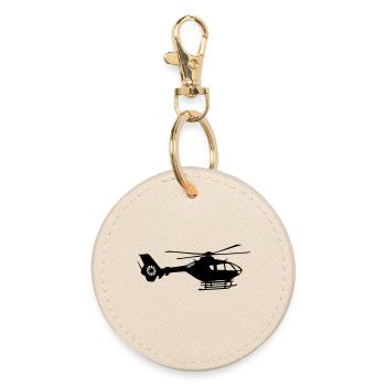 EC135 Hubschrauber - Helikopter - Runder Schlüsselanhänger - Auster - Vorne