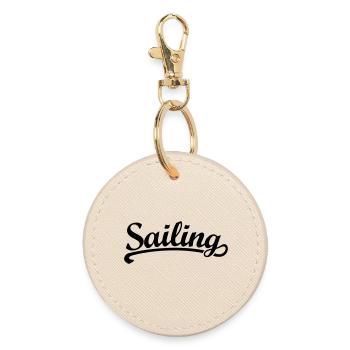 Sailing - Segel Segler Segeln - Runder Schlüsselanhänger - Auster - Vorne