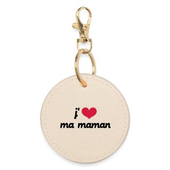 J'aime ma Maman - Porte-clés rond - huître - Devant