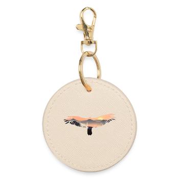 Aigle, oiseau, montagne, motif animal, lever de soleil - Porte-clés rond - huître - Devant
