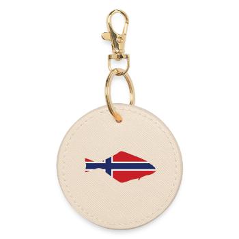 Halibut Norway for anglers who fish in the fjord - Round Keyring - oyster - Front