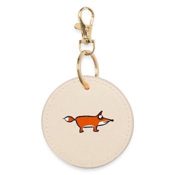 Fuchs - Runder Schlüsselanhänger - Auster - Vorne