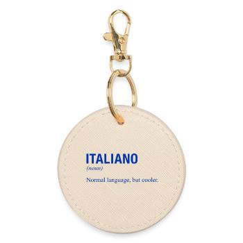 ITALIAN Language Italienisch sprechen Italien - Runder Schlüsselanhänger - Auster - Vorne