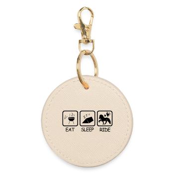 Iceland Competition Shirts Grilling Meat Tent Ride - Round Keyring - oyster - Front