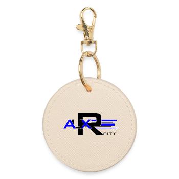 Auxerre Geometric Blue - Round Keyring - oyster - Front