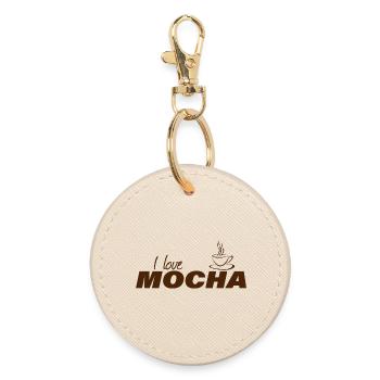 I LOVE MOCHA - Round Keyring - oyster - Front