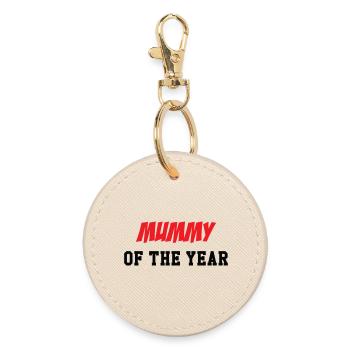 Mom of the Year - Mother's Day - Round Keyring - oyster - Front