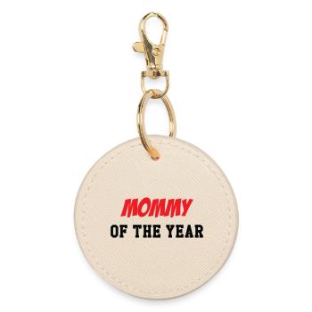 Mom of the Year - Mother's Day - Round Keyring - oyster - Front