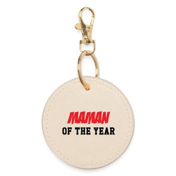 Mom of the Year - Mother's Day - Round Keyring - oyster - Front